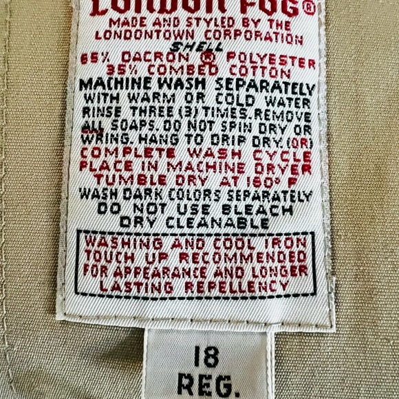 London Fog Women’s Long Beige Maincoats Weatherwear Trench Coat Size 18 - Picture 6 of 12